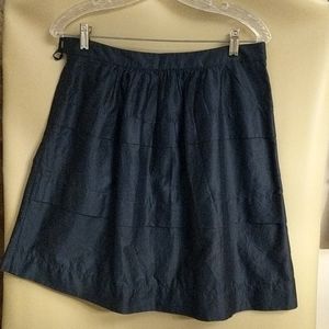 J. Crew navy tiered cotton skirt.